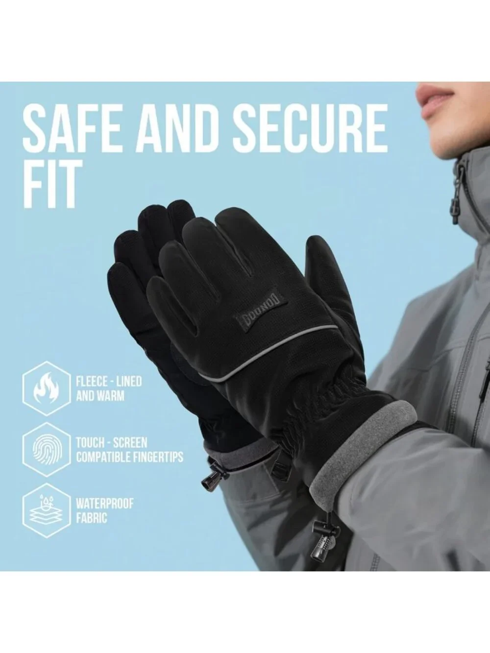 Thermal Waterproof Winter Gloves for Men & Women, Touch Screen, Non-Slip Grip